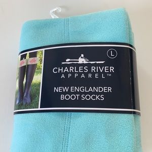 New Englander Boot Socks. Size L Charles River Apparel NWT Aqua Blue